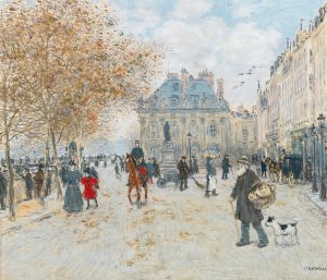 The Quai Malaquais, Paris by Jean Francois Raffaelli Oil Painting