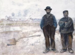 The Two Workmen by Jean-Francois Raffaelli Oil Painting