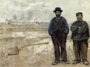 Two Workmen painting by Jean-Francois Raffaelli
