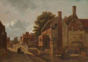 The Kalvermarkt, The Hague by Jean Francois Valois Oil Painting