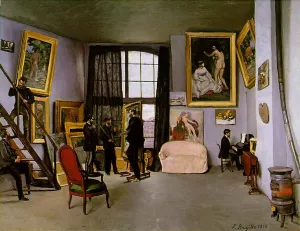 Bazille's Studio; 9 rue de la Condamine by Frederic Bazille Oil Painting