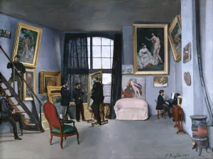 Bazille's Studio Oil painting by Frederic Bazille