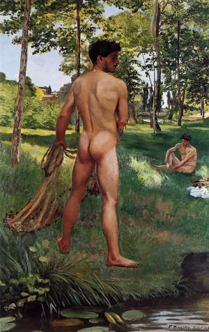 Fisherman with a Net by Frederic Bazille - Oil Painting Reproduction