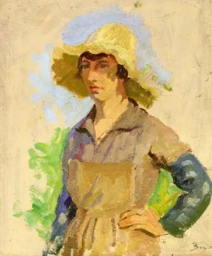 Grape Picker in a Yellow Hat painting by Frederic Bazille