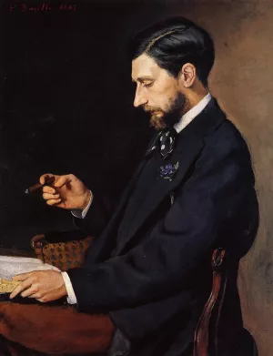 Portrait of Edmond Maitre by Frederic Bazille Oil Painting