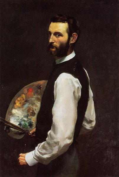 Self Portrait with Palette by Frederic Bazille - Hand-Painted Oil Painting Reproduction