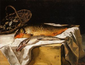 Still Life with Fish by Frederic Bazille Oil Painting