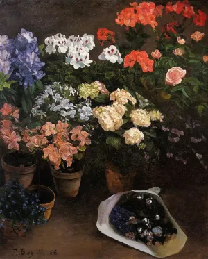 Study of Flowers by Frederic Bazille - Oil Painting Reproduction