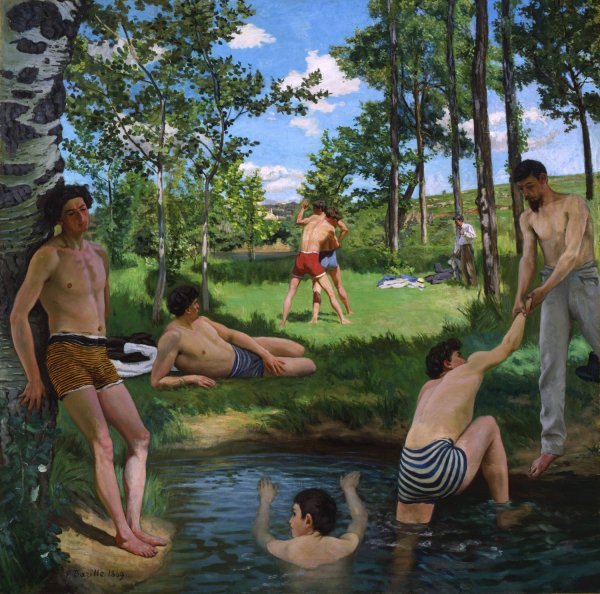 Summer Scene  by Frederic Bazille - Hand-Painted Oil Painting Reproduction