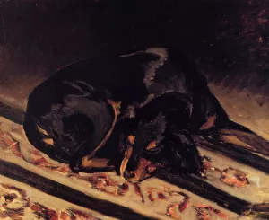 The Dog Rita Asleep by Frederic Bazille - Oil Painting Reproduction