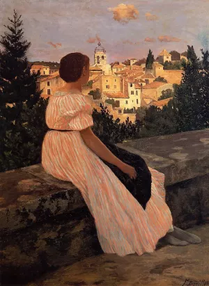 The Pink Dress painting by Frederic Bazille