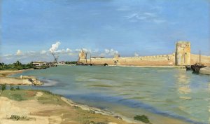 The Western Ramparts at Aigues-Mortes Oil painting by Frederic Bazille