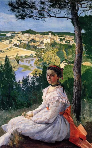 View of the Village by Frederic Bazille - Oil Painting Reproduction