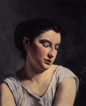 Young Woman with Lowered Eyes by Frederic Bazille Oil Painting