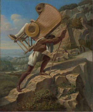 The Artist Carried in a Sillero over the Chiapas from Palenque to Ocosingo, Mexico by Jean-Frederic Waldeck Oil Painting