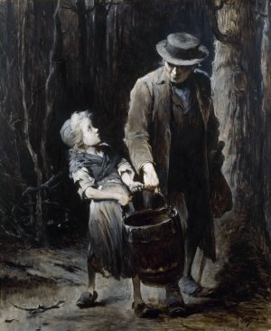 Jean Valjean et Cosette by Jean Geoffroy Oil Painting