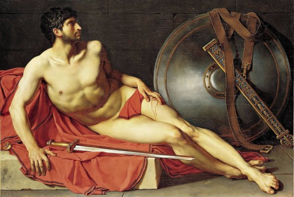 Dying Athlete Or Wounded Roman Soldier  by Jean-Germain Drouais - Hand-Painted Oil Painting Reproduction