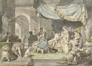 Antiochus probeert de liefde voor zijn moeder Stratonice te verbergen by Jean Grandjean Oil Painting