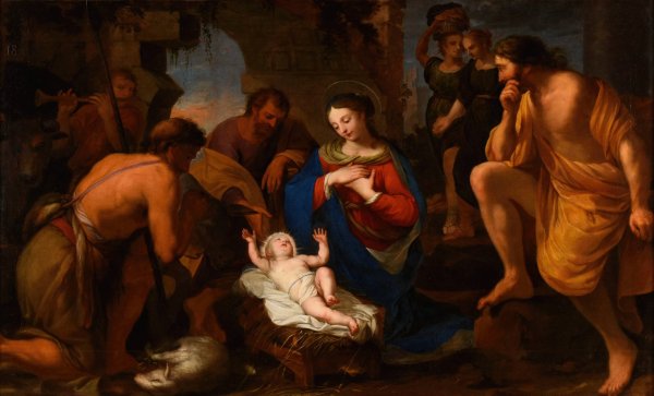 L'Adoration des Bergers by Jean Helart - Hand-Painted Oil Painting Reproduction