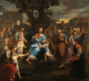Laissez venir a moi les petits enfants by Jean Helart Oil Painting