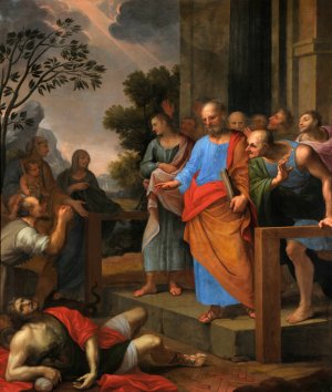 Le chatiment d'Ananie by Jean Helart Oil Painting