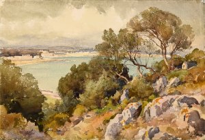 Au cap d'Antibes by Jean-Henri Zuber Oil Painting