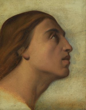A Study Of The Head Of Saint John The Evangelist In Profile by Jean-Hippolyte Flandrin Oil Painting
