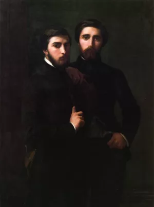 Double Portrait of the d'Assy Brothers Oil painting by Jean Hippolyte Flandrin