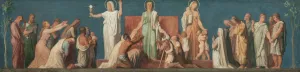Esquisse pour l'eglise Saint-Vincent-de-Paul; Les trois Vertus theologales Oil painting by Jean-Hippolyte Flandrin