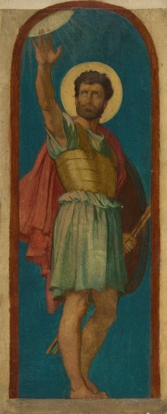 Joshua, with the Sun at Upper Left by Jean-Hippolyte Flandrin Oil Painting