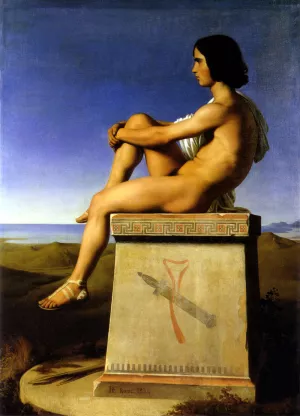 Polites, Son of Priam, Observes the Movements of the Greeks by Jean Hippolyte Flandrin Oil Painting
