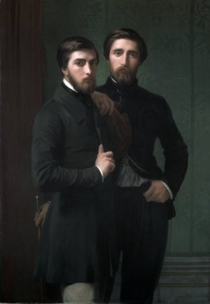 Rene-Charles Dassy and His Brother Jean-Baptiste-Claude-Amede Dassy by Jean-Hippolyte Flandrin Oil Painting