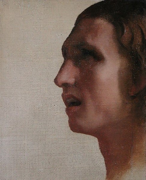Tete d'homme de profil by Jean Hippolyte Flandrin - Hand-Painted Oil Painting Reproduction