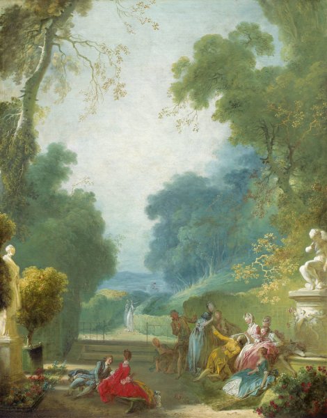 A Game of Hot Cockles  by Jean-Honore Fragonard - Hand-Painted Oil Painting Reproduction