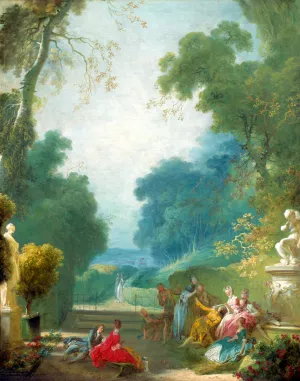A Game of Hot Cockles by Jean-Honore Fragonard Oil Painting