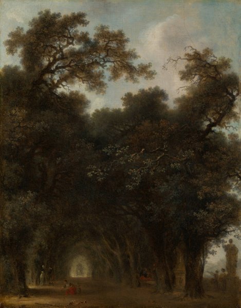 A Shaded Avenue  by Jean-Honore Fragonard - Hand-Painted Oil Painting Reproduction