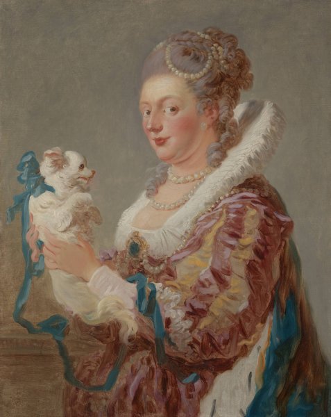 A Woman with a Dog  by Jean-Honore Fragonard - Hand-Painted Oil Painting Reproduction