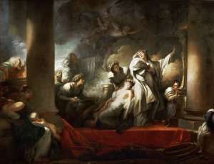 Coresus Sacrificing Himself To Save Callirhoe by Jean-Honore Fragonard Oil Painting
