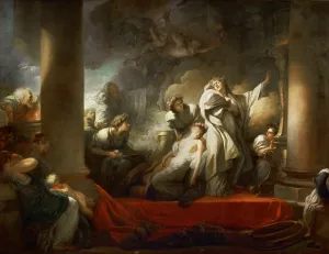 Coresus Sacrificing Himself to Save Callirhoe by Jean-Honore Fragonard - Oil Painting Reproduction