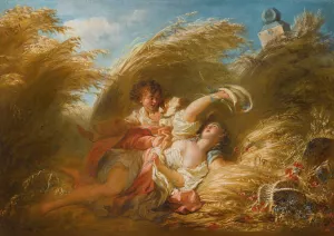 Dans Les Bles by Jean-Honore Fragonard Oil Painting