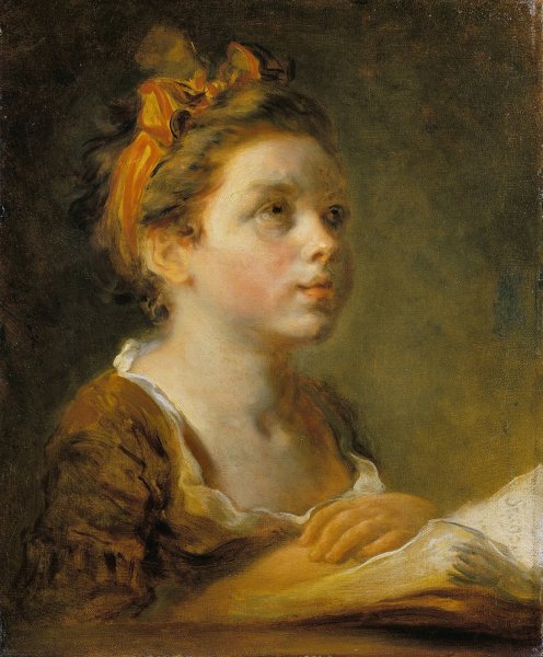 Girl reading a book  by Jean-Honore Fragonard - Hand-Painted Oil Painting Reproduction