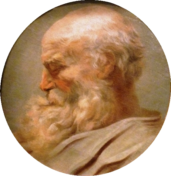 Head of an Old Man by Jean-Honore Fragonard - Hand-Painted Oil Painting Reproduction