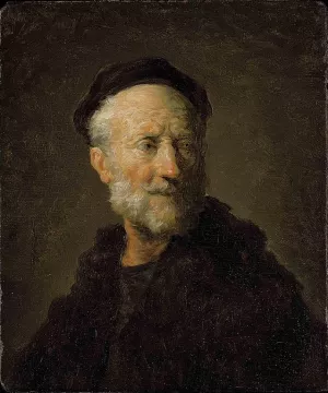 Head of an Old Man, After Rembrandt by Jean-Honore Fragonard Oil Painting