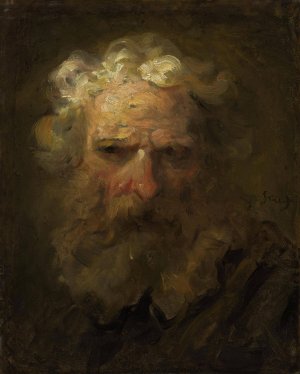 Head of an old man by Jean-Honore Fragonard Oil Painting