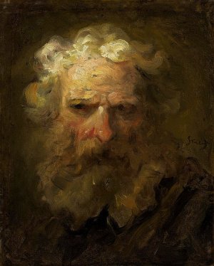 Head of an Old Man by Jean-Honore Fragonard Oil Painting