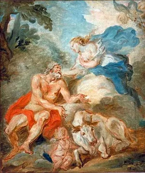 Jupiter, Io and Juno by Jean-Honore Fragonard Oil Painting