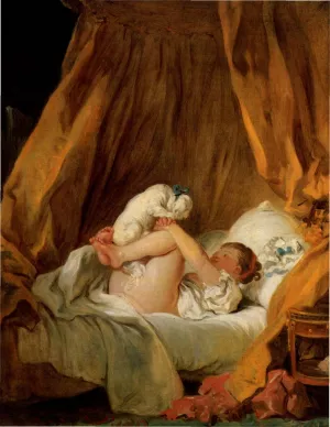 La Gimblette painting by Jean-Honore Fragonard