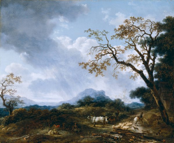 Main Product Photo of Landscape With Passing Shower  Painting by Jean-Honore Fragonard