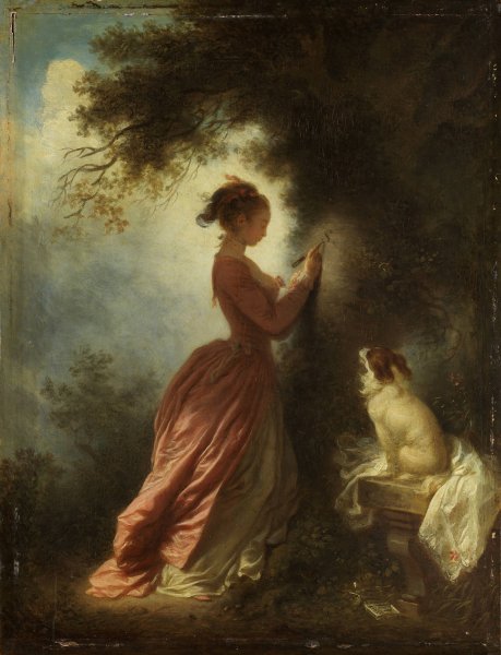 Le chiffre d'amour  by Jean-Honore Fragonard - Hand-Painted Oil Painting Reproduction