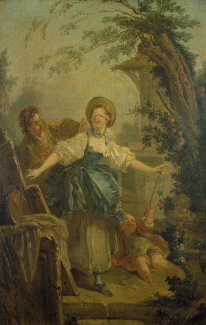 Le colin-maillard by Jean-Honore Fragonard Oil Painting